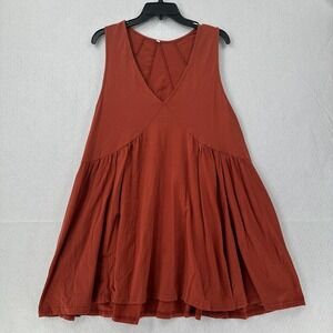 Womens Summer Sleeveless Mini Dress Casual Loose V Neck Sundress‎ With Pockets M
